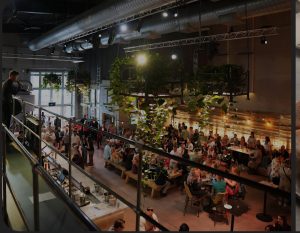 A buzzing food hall at Diecast in Manchester, at the heart of hospitality trends UK.
